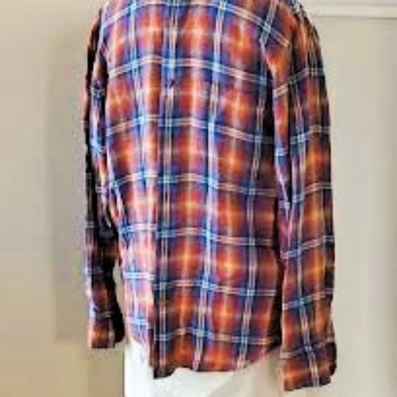 Chemise Robert Talbott Homme, Medium, Orange Brûlé, à Carreaux, Manches Longues